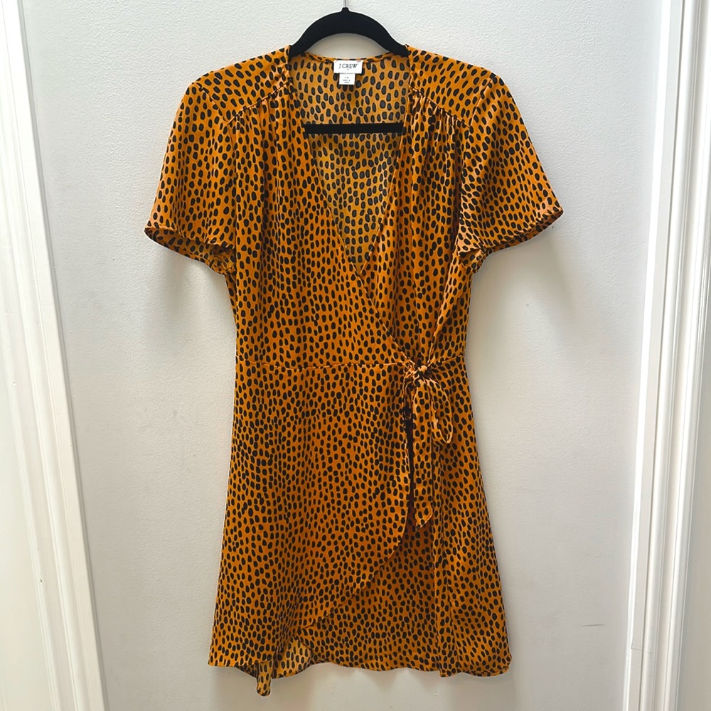 J.Crew leopard print short sleeve dress Size 10.